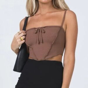 Princess Polly Miriam Crop Top Brown